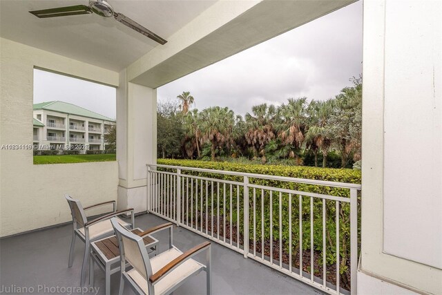 5300 NW 87th Ave Unit 1201, Doral, FL 33178 - balcony with a ceiling fan