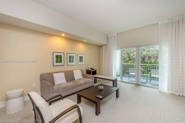 5300 NW 87th Ave Unit 1201, Doral, FL 33178 - carpeted living area featuring recessed lighting