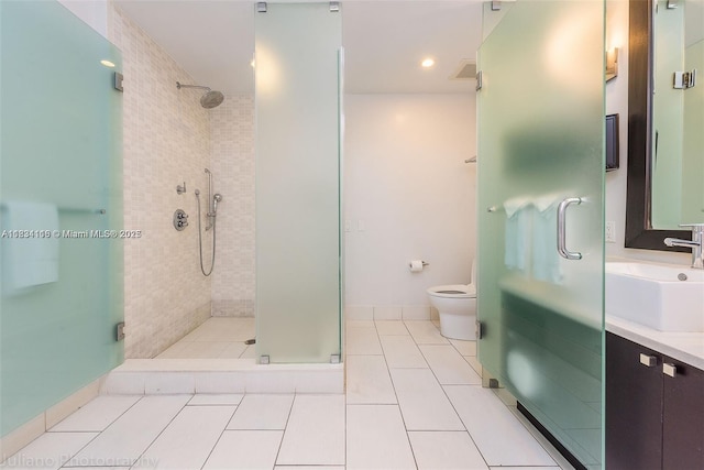 5300 NW 87th Ave Unit 1201, Doral, FL 33178 - full bathroom featuring a stall shower, vanity, and tile patterned floors
