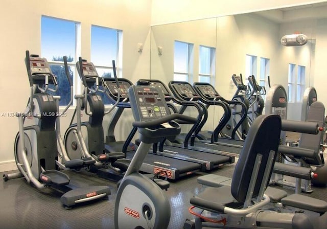 5300 NW 87th Ave Unit 1201, Doral, FL 33178 - exercise room with plenty of natural light