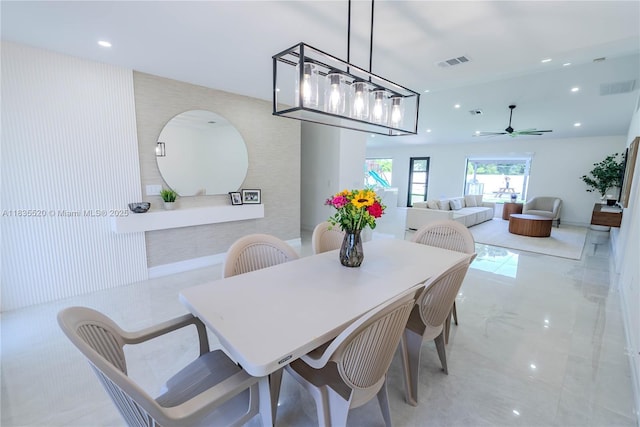 1149 SE Sandia Dr, Port St Lucie, FL 34983 - dining space featuring ceiling fan and recessed lighting