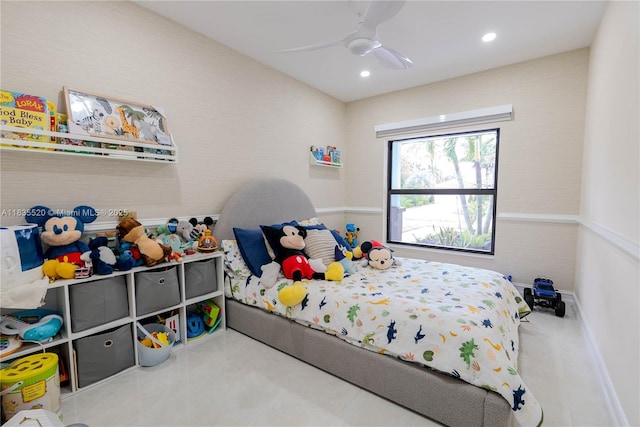 1149 SE Sandia Dr, Port St Lucie, FL 34983 - bedroom with a ceiling fan and recessed lighting