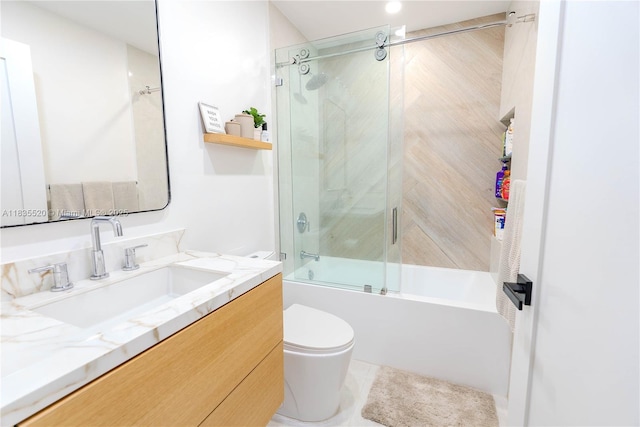 1149 SE Sandia Dr, Port St Lucie, FL 34983 - full bathroom featuring vanity and bath / shower combo with glass door