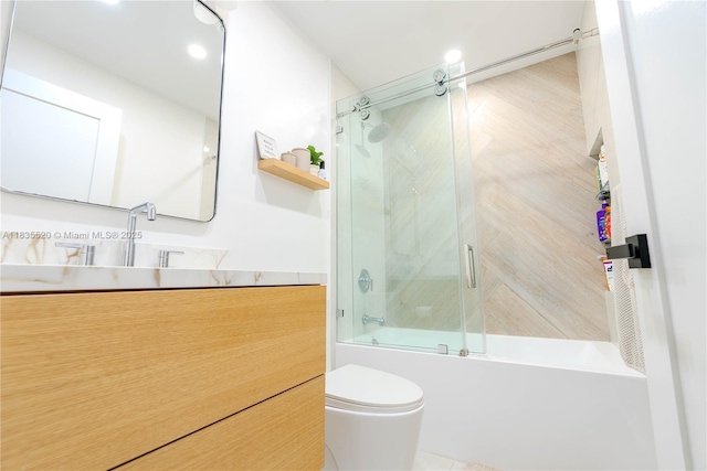 1149 SE Sandia Dr, Port St Lucie, FL 34983 - full bathroom featuring combined bath / shower with glass door and vanity