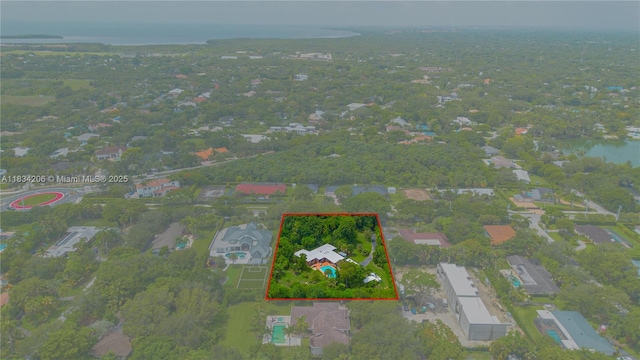 6801 SW 136th St, Pinecrest, FL 33156 - aerial overview of property's location featuring property parcel outlined