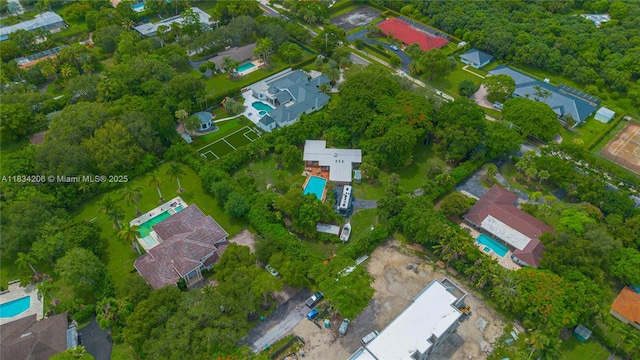 6801 SW 136th St, Pinecrest, FL 33156 - aerial view of property and surrounding area featuring a pool and nearby suburban area
