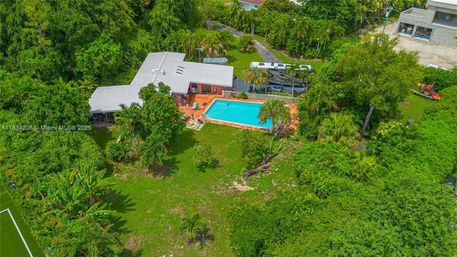 6801 SW 136th St, Pinecrest, FL 33156 - view from above of property with a pool area