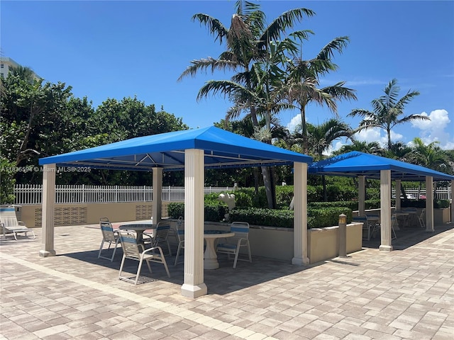 2000 S Ocean Blvd Unit 16P, Lauderdale By The Sea, FL 33062 - view of patio featuring a gazebo and outdoor dining area