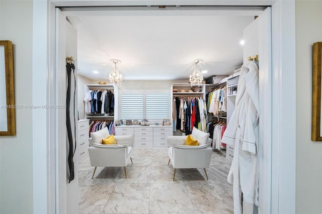 10321 SW 102nd Ave, Miami, FL 33176 - spacious closet featuring a chandelier and marble finish flooring