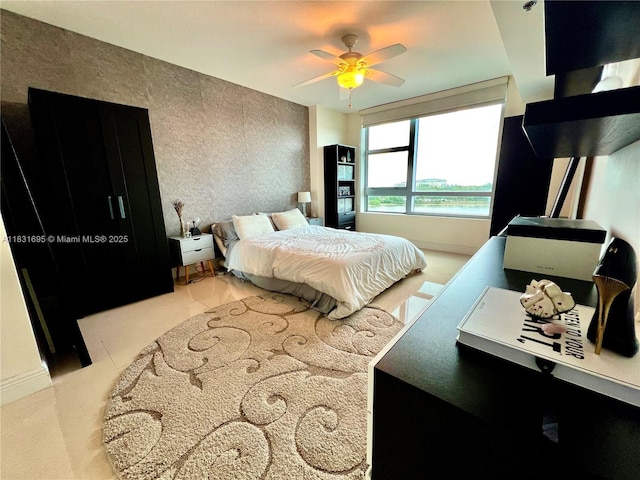 2641 N Flamingo Rd Unit 605N, Sunrise, FL 33323 - bedroom with a ceiling fan