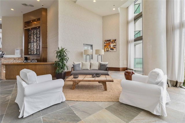 2641 N Flamingo Rd Unit 605N, Sunrise, FL 33323 - community lobby with a high ceiling and recessed lighting