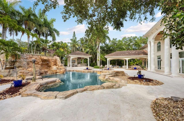 7245 SW 104th St, Pinecrest, FL 33156 - swimming pool with a gazebo and a patio area