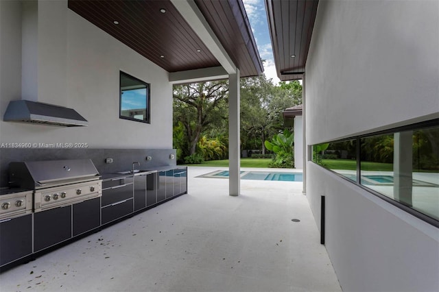 6445 SW 102nd Ave, Miami, FL 33173 - view of patio featuring area for grilling and an outdoor pool