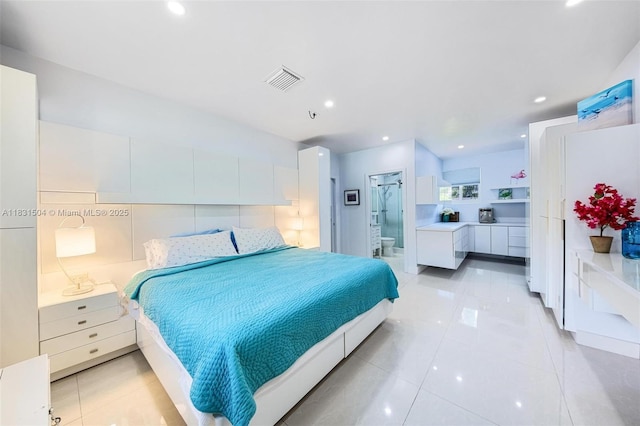 9720 SW 140th St, Miami, FL 33176 - bedroom featuring ensuite bath, light tile patterned floors, and recessed lighting