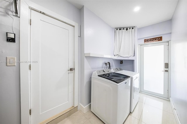 9720 SW 140th St, Miami, FL 33176 - laundry room featuring washing machine and clothes dryer and light tile patterned flooring