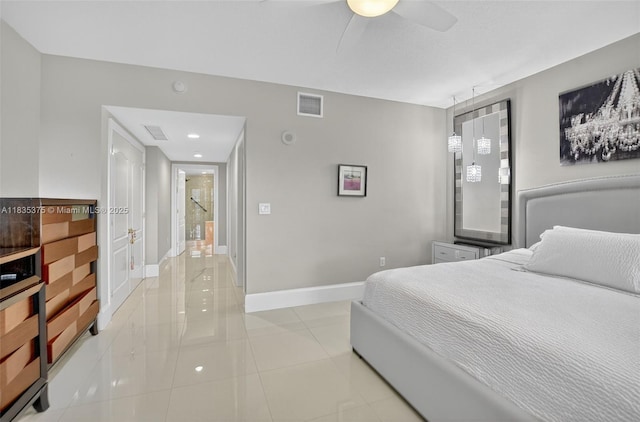 200 E Palmetto Park Rd Unit 714, Boca Raton, FL 33432 - bedroom with a ceiling fan and light tile patterned floors