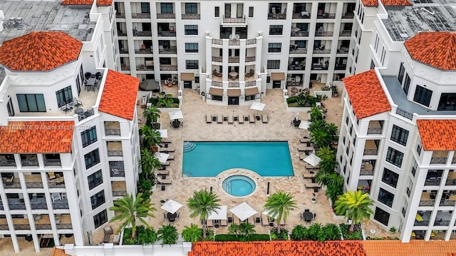 200 E Palmetto Park Rd Unit 714, Boca Raton, FL 33432 - drone / aerial view of a pool and apartment complex
