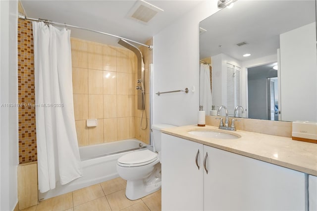 1750 N Bayshore Dr Unit 1611, Miami, FL 33132 - bathroom with tile patterned floors, vanity, shower / bath combination with curtain, and recessed lighting