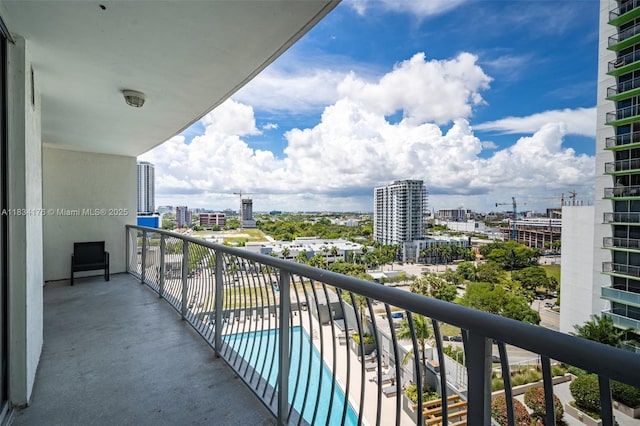 1750 N Bayshore Dr Unit 1611, Miami, FL 33132 - balcony with a city view and view of pool