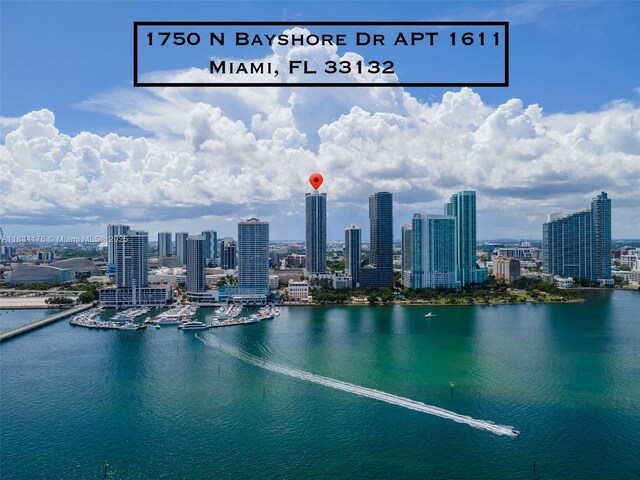 1750 N Bayshore Dr Unit 1611, Miami, FL 33132 - water view featuring skyline