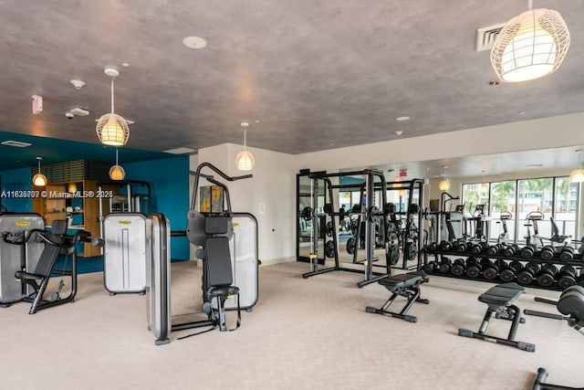 121 NE 34th St Unit 3012, Miami, FL 33137 - exercise room featuring carpet floors and baseboards