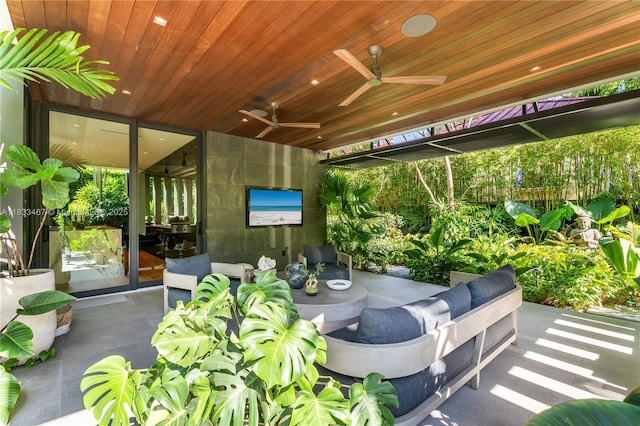 3910 Battersea Rd, Miami, FL 33133 - view of patio / terrace featuring ceiling fan