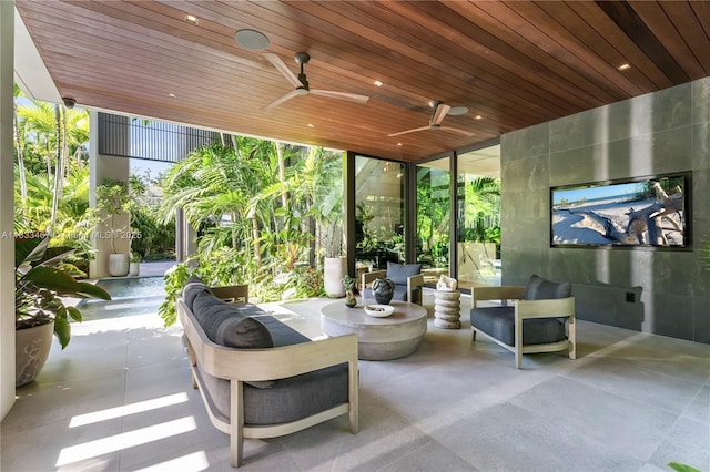 3910 Battersea Rd, Miami, FL 33133 - view of patio with a ceiling fan