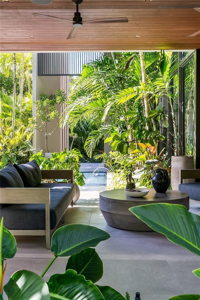 3910 Battersea Rd, Miami, FL 33133 - balcony with a ceiling fan
