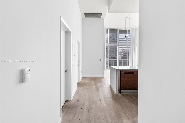 495 SE Brickell Ave Unit 1511, Miami, FL 33131 - hall with light wood-style flooring and baseboards