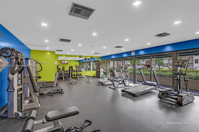 2420 Deer Creek Country Club Blvd Unit 203-D, Deerfield Beach, FL 33442 - gym with recessed lighting