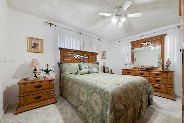 4235 SW 97th Ave, Miami, FL 33165 - bedroom featuring light colored carpet, a textured ceiling, and ceiling fan