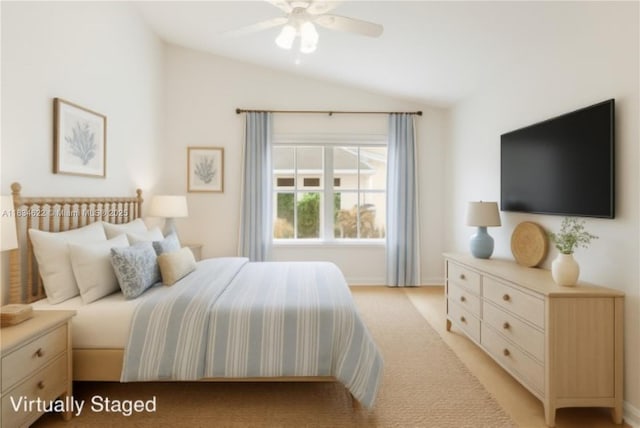 653 NW San Remo Cir, Port St Lucie, FL 34986 - bedroom with lofted ceiling and light carpet