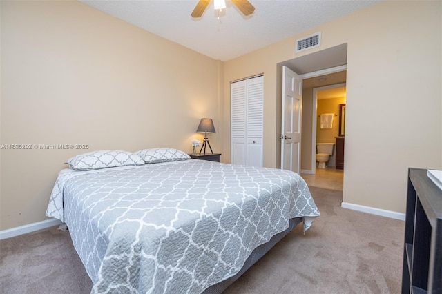 1280 S Alhambra Cir Unit 1310, Coral Gables, FL 33146 - carpeted bedroom with a closet and ceiling fan
