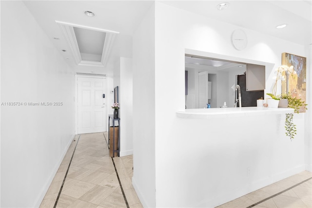 1717 N Bayshore Dr Unit A-3453, Miami, FL 33132 - corridor featuring baseboards and recessed lighting