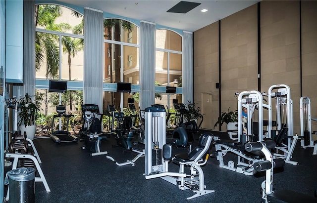 17125 N Bay Rd Unit 3105, Sunny Isles Beach, FL 33160 - exercise room with healthy amount of natural light