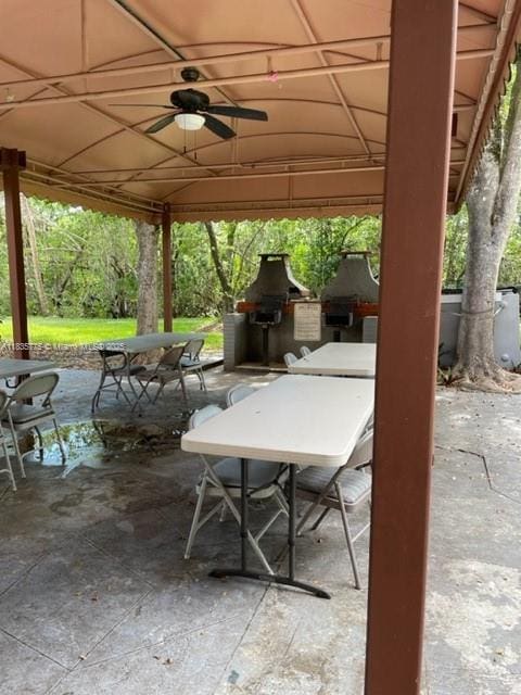 17890 W Dixie Hwy Unit 219, Miami, FL 33160 - view of patio / terrace featuring outdoor dining space and a ceiling fan
