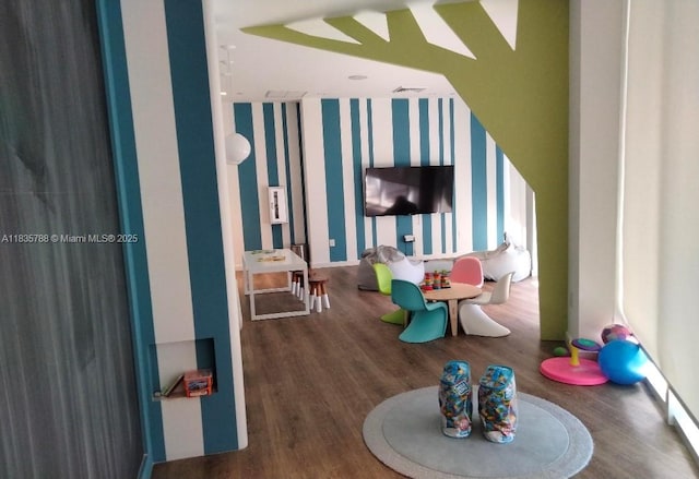 4100 Island Blvd Unit 701, Aventura, FL 33160 - game room featuring wood finished floors and wallpapered walls