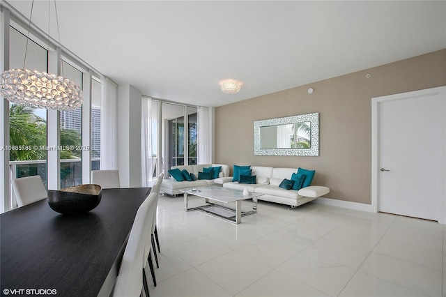 4100 Island Blvd Unit 701, Aventura, FL 33160 - living room featuring baseboards and light tile patterned floors