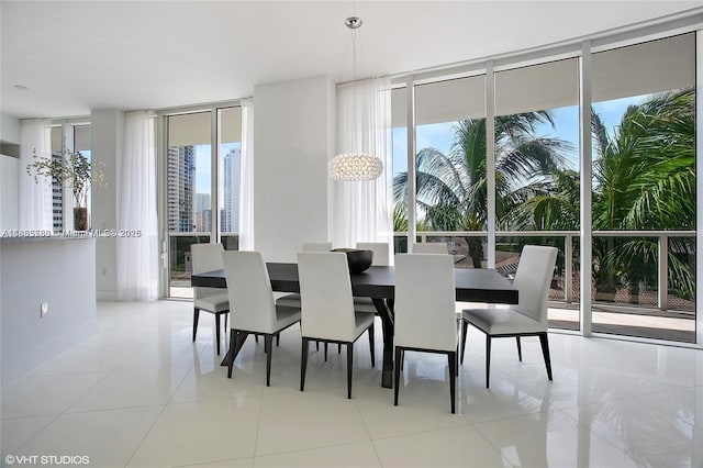 4100 Island Blvd Unit 701, Aventura, FL 33160 - dining space featuring expansive windows and light tile patterned floors
