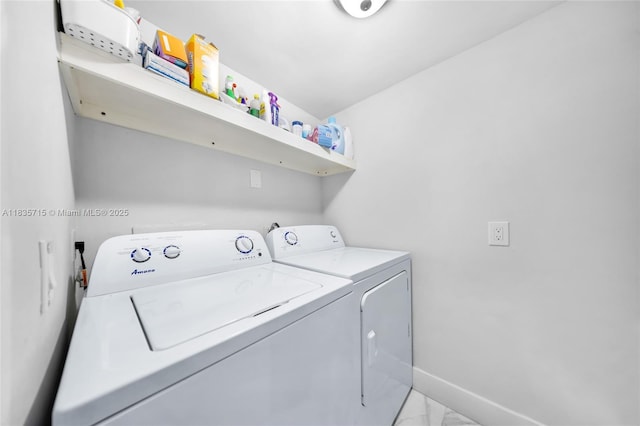 6637 NW 181st Ln, Hialeah, FL 33015 - laundry area featuring separate washer and dryer and marble finish floors