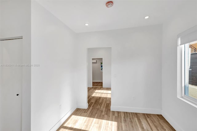 1260 SW 4th St, Miami, FL 33135 - unfurnished room featuring light wood-style floors, healthy amount of natural light, a smoke detector, and recessed lighting