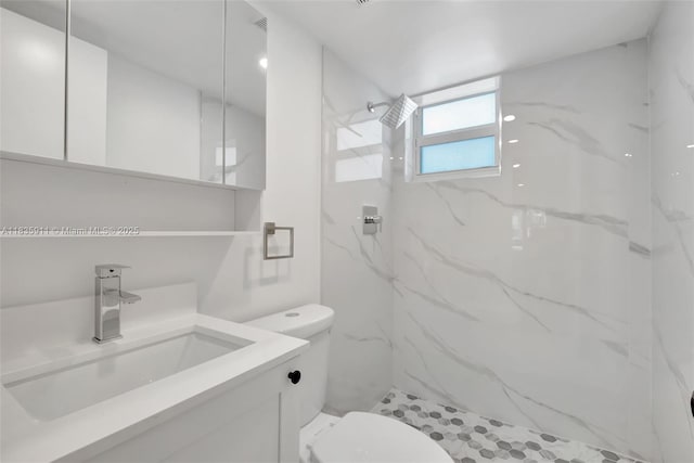 1260 SW 4th St, Miami, FL 33135 - full bathroom featuring vanity and a marble finish shower