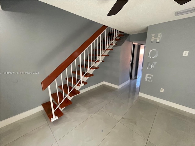 5851 W 20th Ave Unit 412, Hialeah, FL 33012 - stairs with baseboards and a ceiling fan