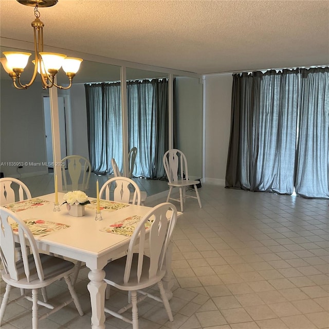 9201 Sunrise Lakes Blvd Unit 205, Sunrise, FL 33322 - dining area with a textured ceiling, a chandelier, and light tile patterned floors