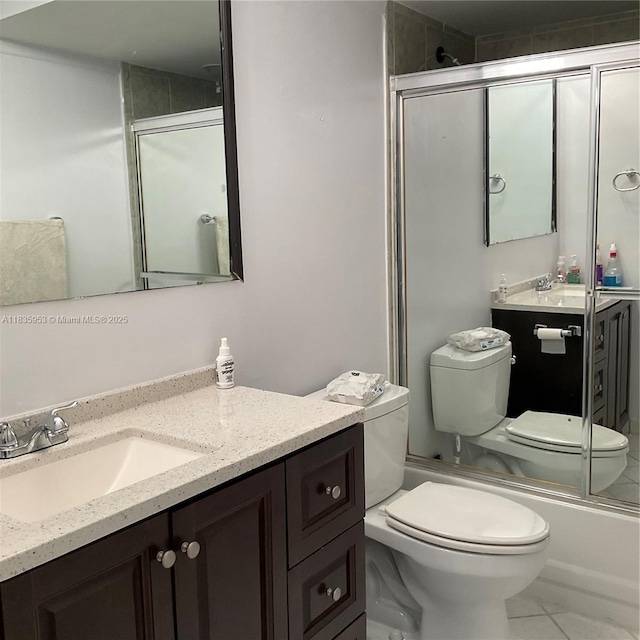9201 Sunrise Lakes Blvd Unit 205, Sunrise, FL 33322 - bathroom with a shower with door, vanity, and tile patterned floors
