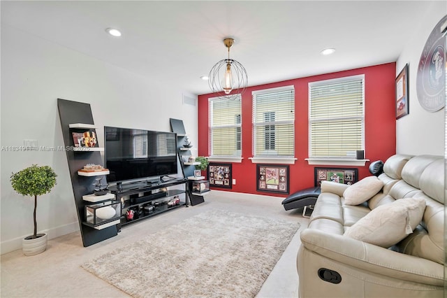 217 SW 11th St, Fort Lauderdale, FL 33315 - carpeted living area featuring recessed lighting and baseboards