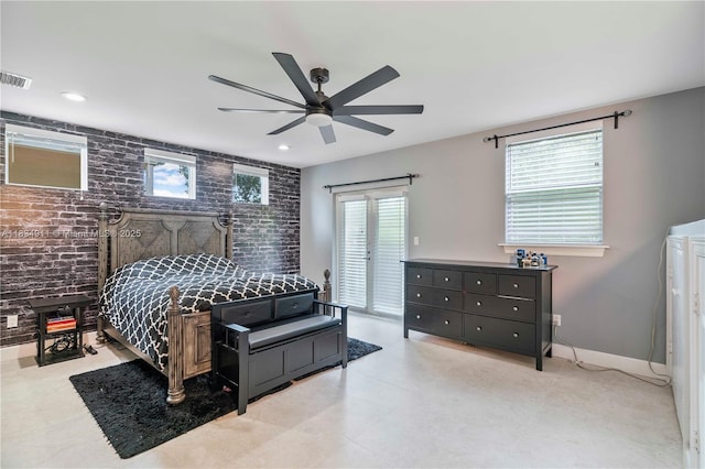 217 SW 11th St, Fort Lauderdale, FL 33315 - bedroom featuring a ceiling fan and access to exterior