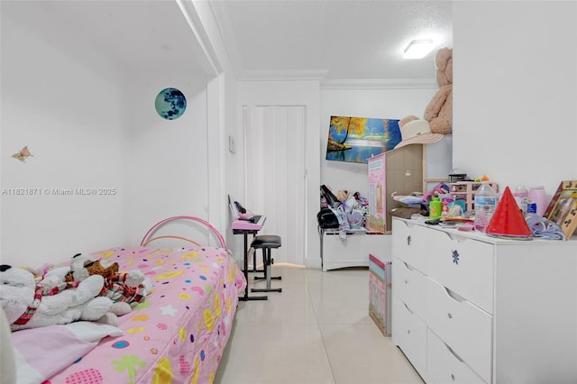 1660 NE 191st St Unit 206-1, Miami, FL 33179 - bedroom with crown molding and light tile patterned flooring