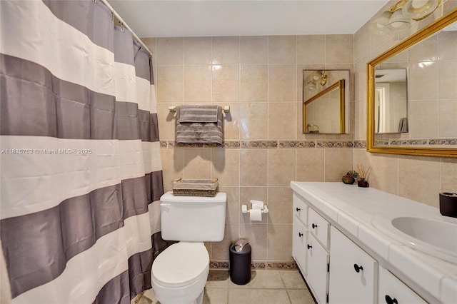 1911 Sabal Palm Dr Unit 304, Davie, FL 33324 - full bathroom with tile walls, vanity, tile patterned floors, and a shower with shower curtain
