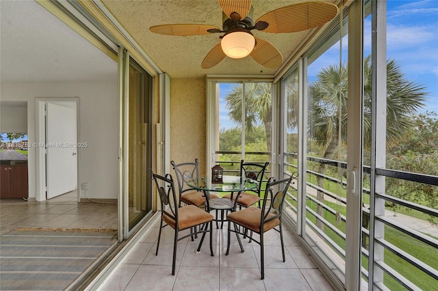 1911 Sabal Palm Dr Unit 304, Davie, FL 33324 - sunroom featuring tile patterned floors and ceiling fan